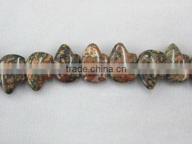 Offer 13 x18mm natural Red Grey Agate bear beads