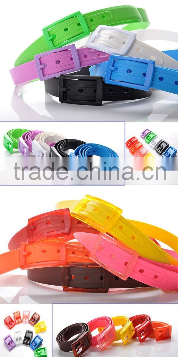 High Quality Eco-friendly Silicone Belt Silicone Jelly Belt with Plastic Buckle