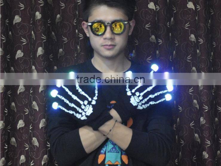 Led Rave Gloves 7 Mode Rave Light Finger Lighting Flashing Glow Mittens LED Gloves factory