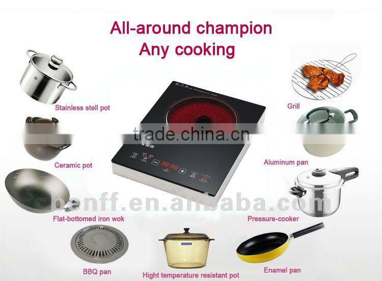 Stainless steel body single burner portable stove cooker hob ceramic glass