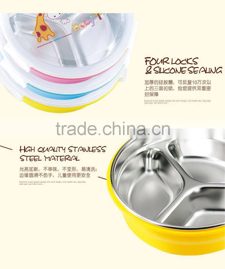 stainless steel household items of kids food warmer lunch box with dividers