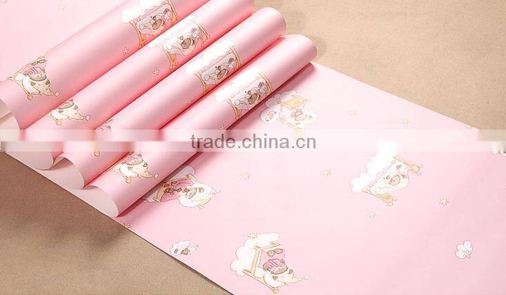 plain wallpaper/kids wallpaper wallcovering/non woven wallpaper