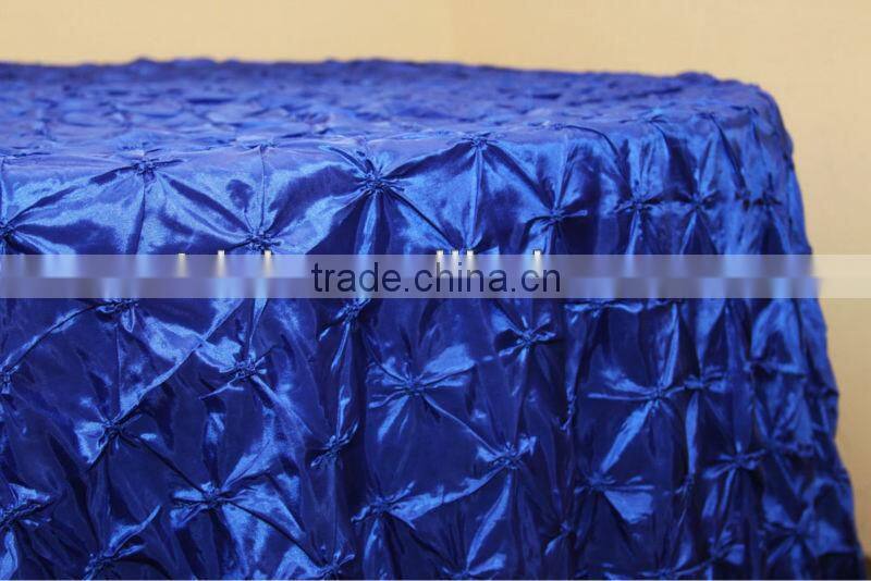 Fancy wedding table cloths,taffeta pinwheel tablecloths