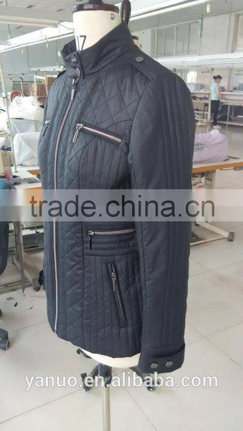 2015 new women quilting jackets,spring &autumn jacket with zip