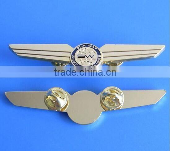 Custom gold Star Russian pin badge, engraved 3d wing metal lapel pins, metal pin badges with butterfly clasp