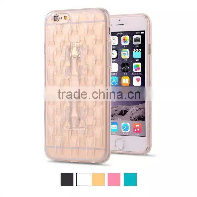 Water wave ice engraving style clear crystal case for iPhone 6 ultralslim soft rubber stand back cover