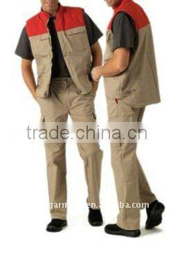 OEM Service Color Matching Fishnet Lining Men's Workwear Vest