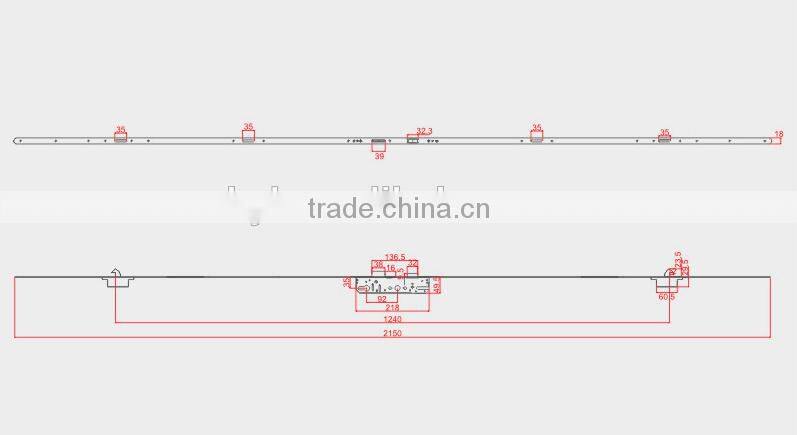 2000mm long door lock