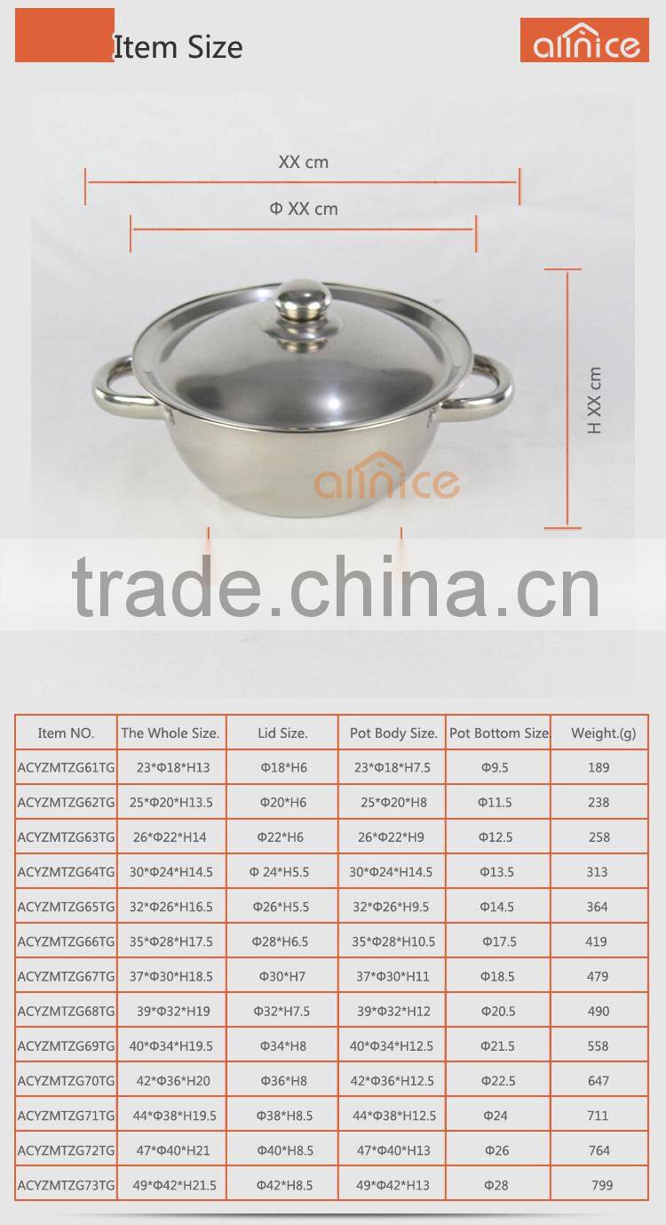 Africa Style 6pcs stainless steel casserole set / potjie pot wit S/S handle and cover