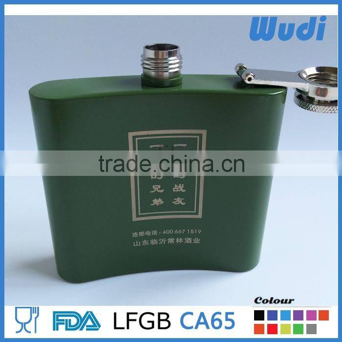 Rubber paint spray hip flask with custom logo HF450