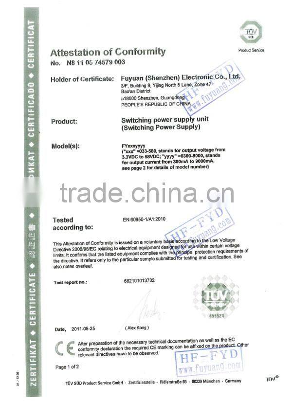 Input 100-240v output 5v 2.5a ac adapter