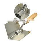 Plastering trowel with wooden handle, carbon steel normal polished, V notched
