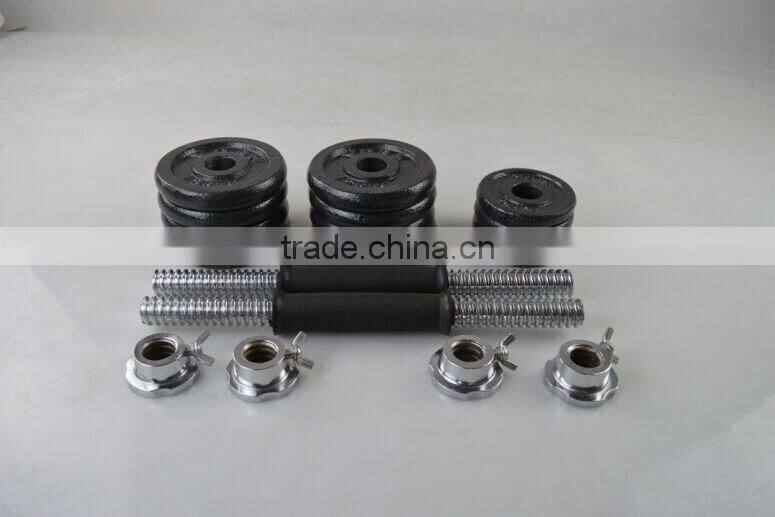 2015 new design 15kg 20 kg 30kg black painting Adjustable dumbbell set