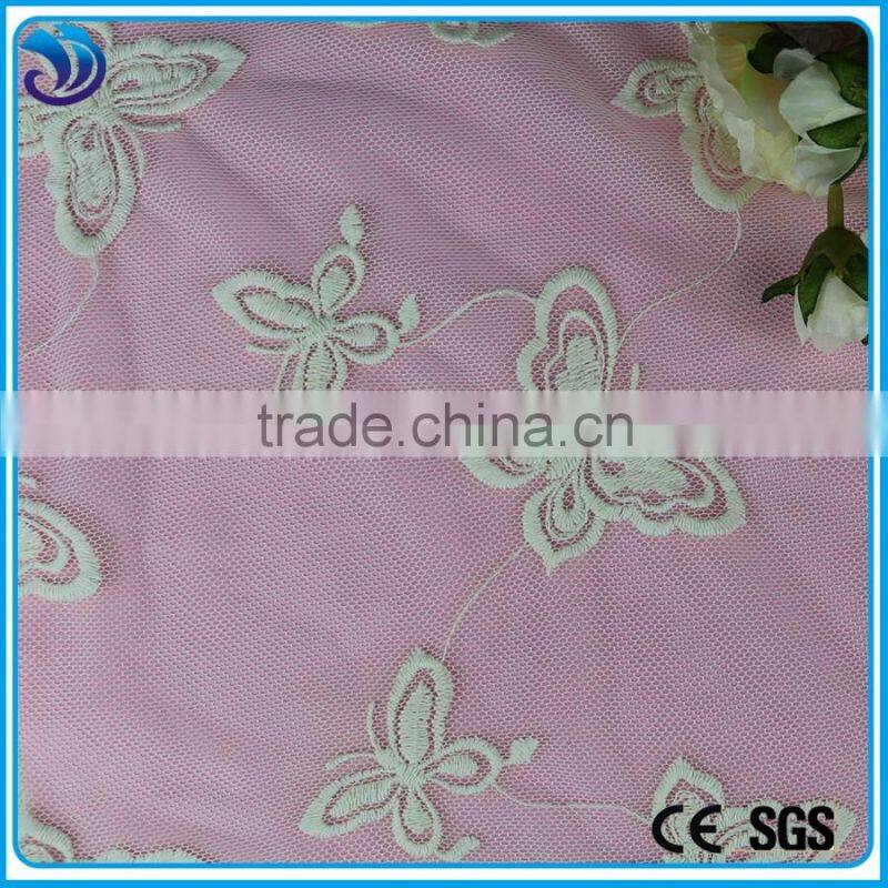 wholesale net embroidery butterfly lace fabric for garment