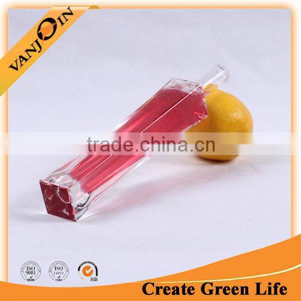 Custom square shaped fancy glass wine bottle
