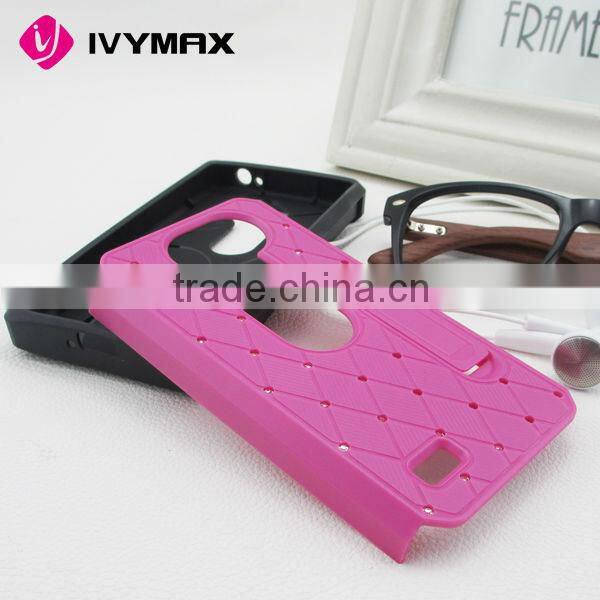 Hot selling models diamond stand cover case for lg c40 leon