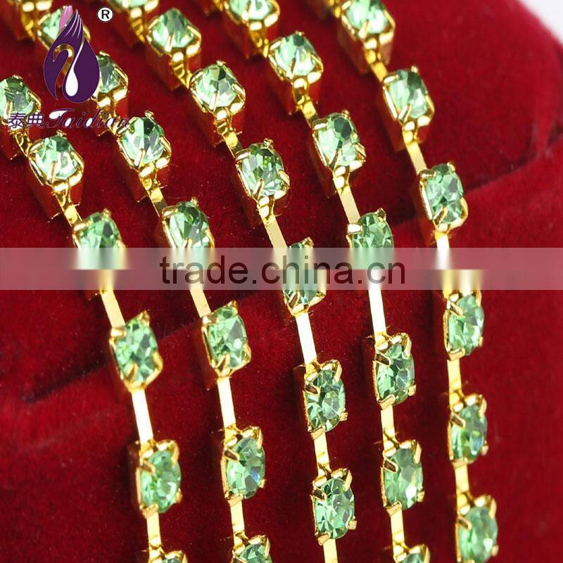 ss22 gold Single row Rhinestone cup chain for Garment Decoration Bags Nail Art