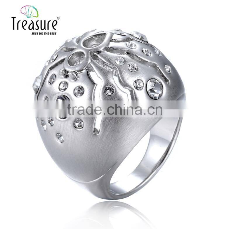 Treasure Factory 2015 new design rings silver jewelry hollow out spider shape set auger alloy ring