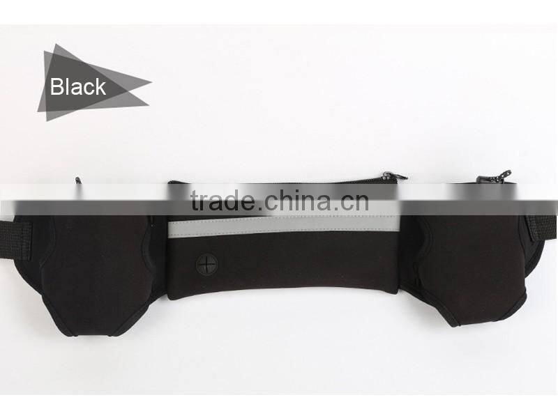 Waterproof neoprene running waist bag, outdoor fitness elastic sports running belt, elastic spandex money belt
