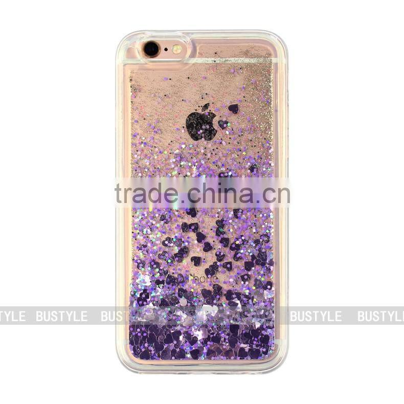Custom Transparent Liquid Glitter Case for iPhone for Samsung Mobile Phone Cover