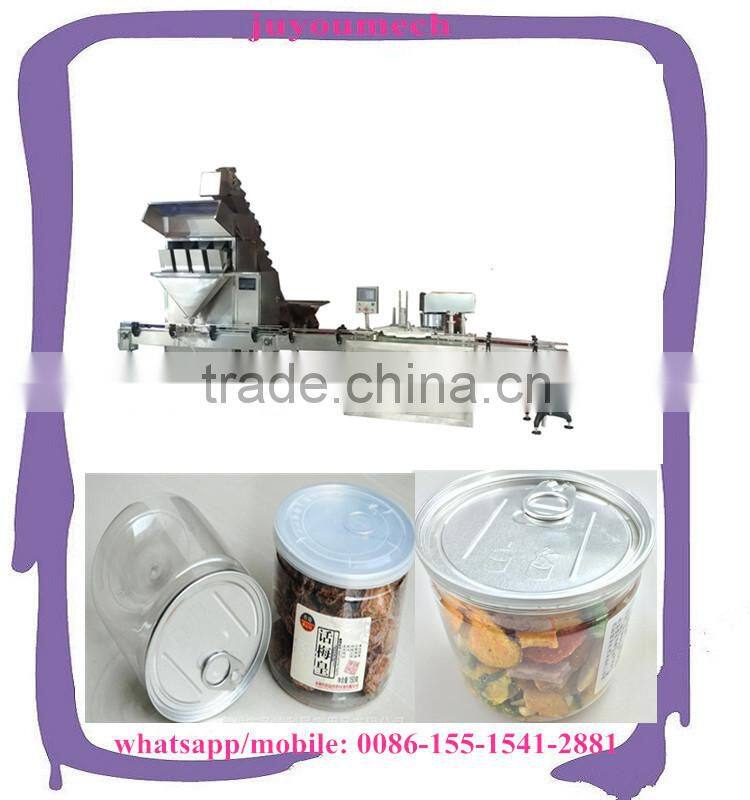 Automatic Multi Functional Cashew Nuts/Walnuts Granular Snacks Weighing Filling Capping Machine Line with Conveyor