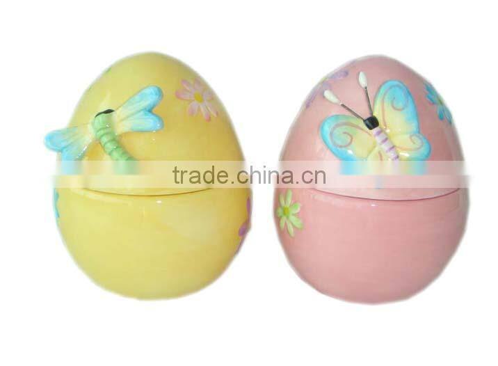 Handmade Ceramic Spring Egg Trinket Box