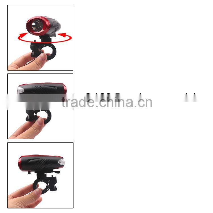 Powered By 3*AAA Battery 4 Brightness Level Rotatable 1SMD+6 LED Bicycle Light