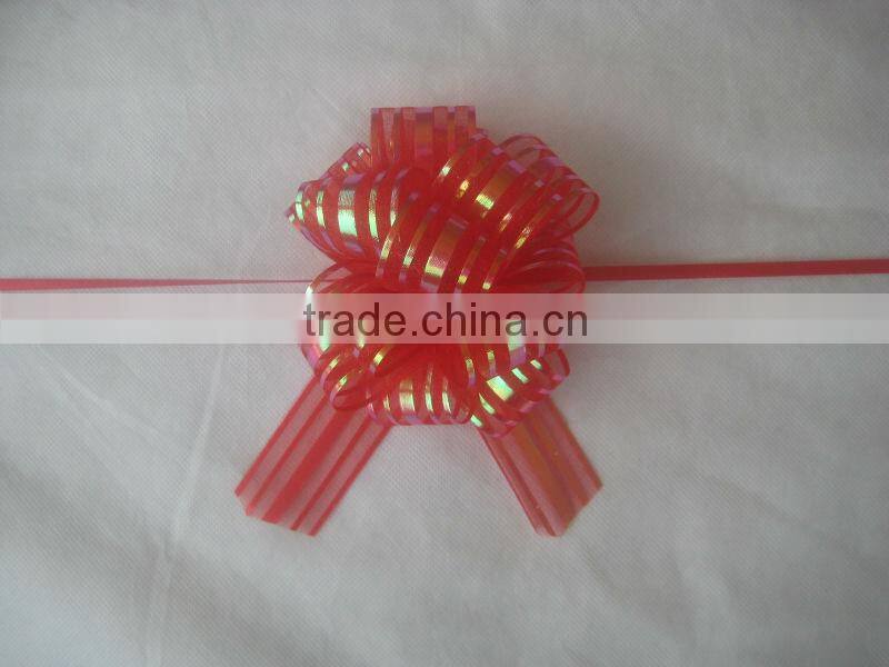 HOT SALE 16 inches Large Glossy Red Plastic POM POM Pull Ribbon Bow