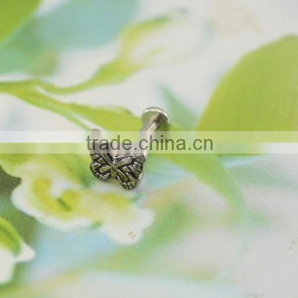 Casting Butterfly Shaped Lip Piecing Body Jewelry Fashion Screw Fit Lip Stud Rings Labret
