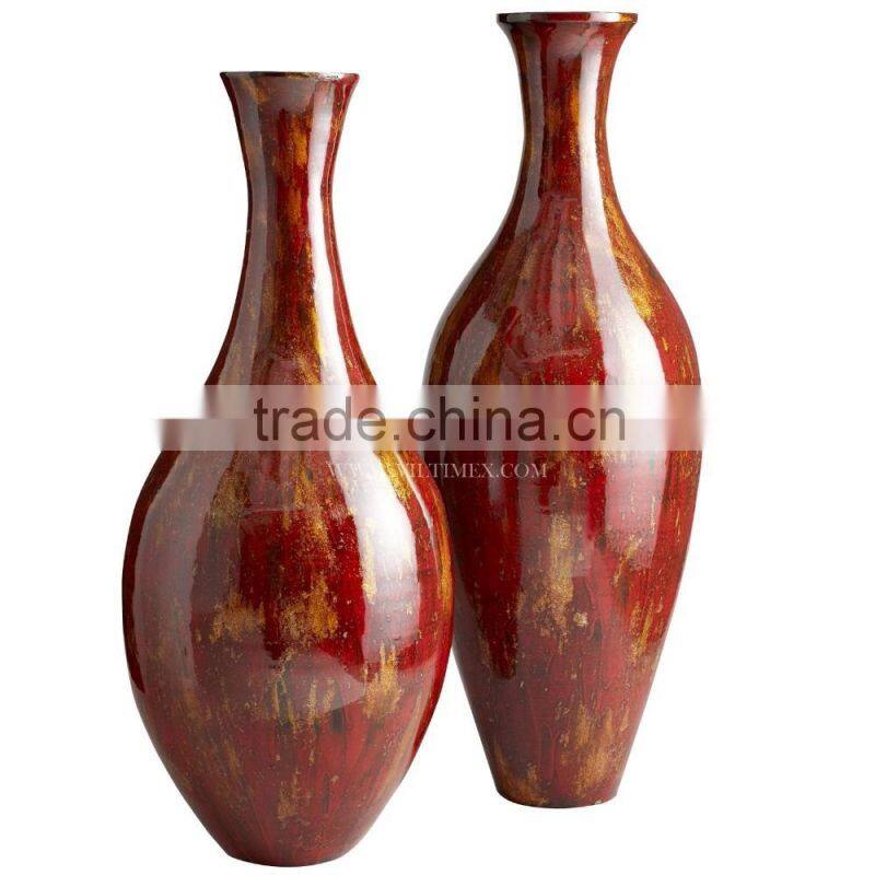 Bamboo floor vase with floral arrangement brings exotic elegance to any room
