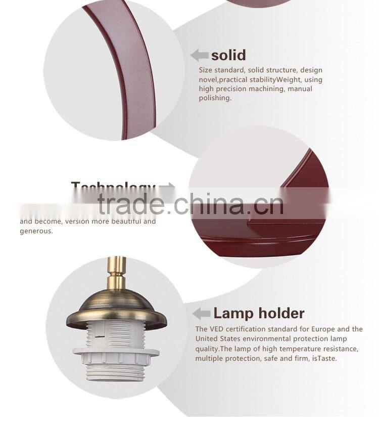 Chinese porcelain red flower ceramic study table lamp