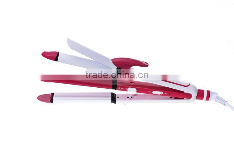 Shinon professonal hair iron combines hair straightener curler and crimper