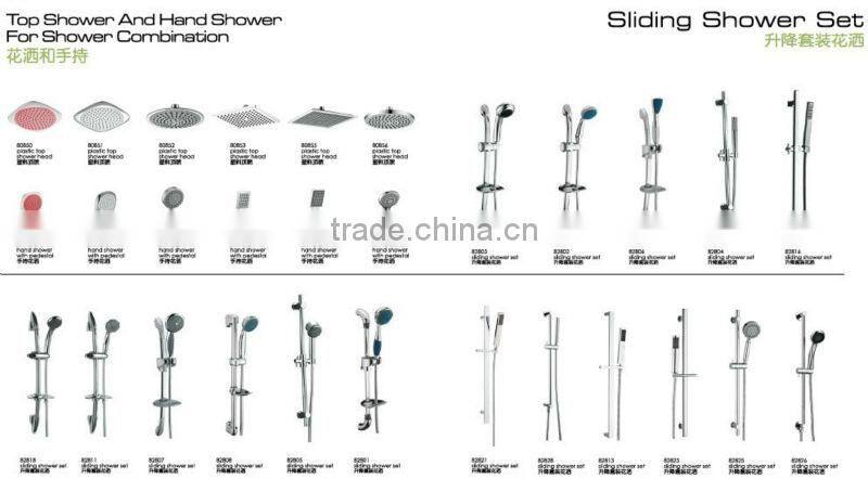 Stainless steel sliding shower set in China, water saving shower 82807