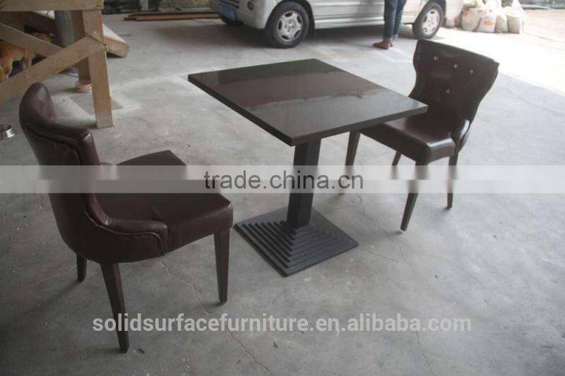 Modern acrylic solid surface restaurant table and bench