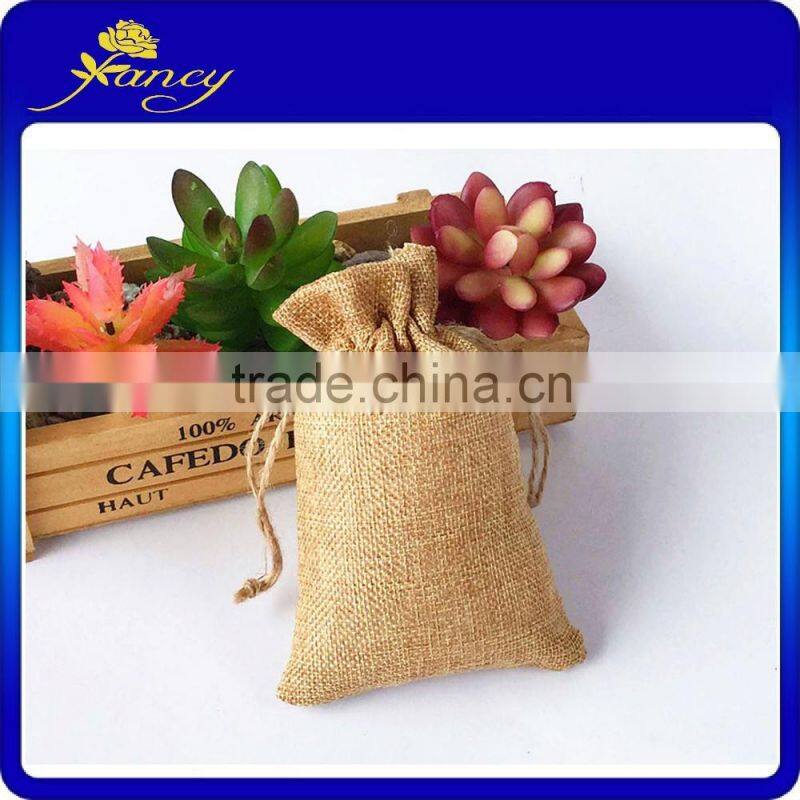 hot sell Small drawstring jute bag gunny bag