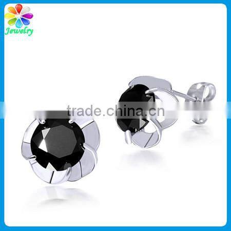 Bulk knot black stone new model stud earring
