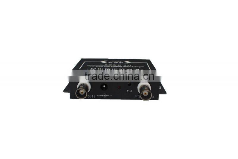 wholesale high concentric cable 2ch video transmitter with 1 coaxial cable receiver 1 input to 2 output