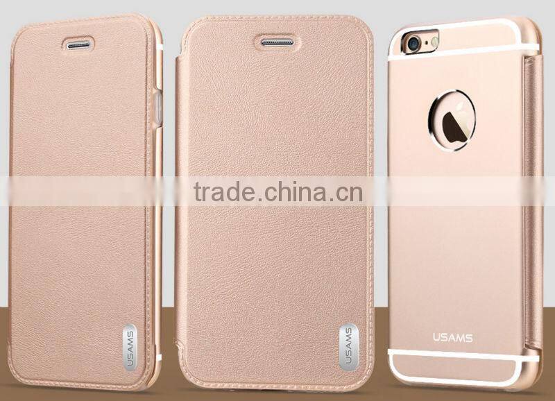 USAMS PC+TPU+Metal flip case for iphone 6/6plus