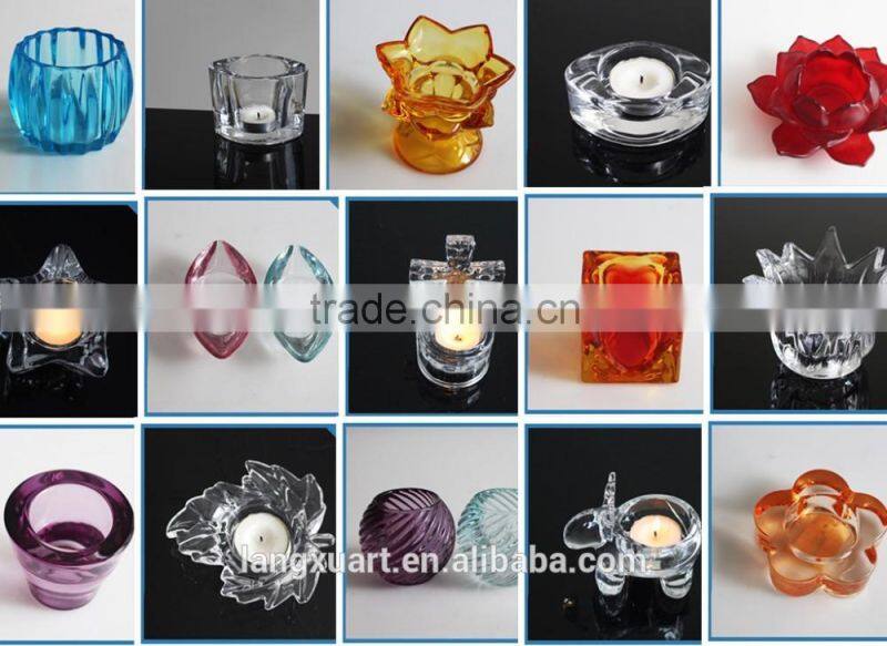 LX-Z078 Hand pressed crystal clear dewdrop glass votives candle holder