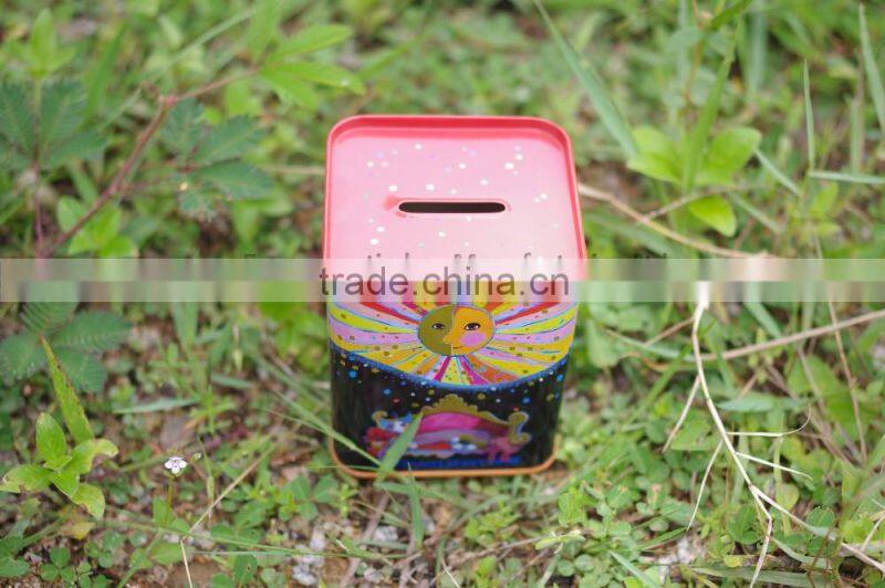 Gloss colorful coin tin containers with Sedex Disney and Coke certifications