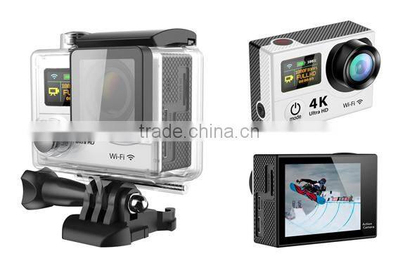 Dual Screen 4K 30fps Wifi Sport Camera 4k Action Camera With Waterproof Housing Case and remote controller