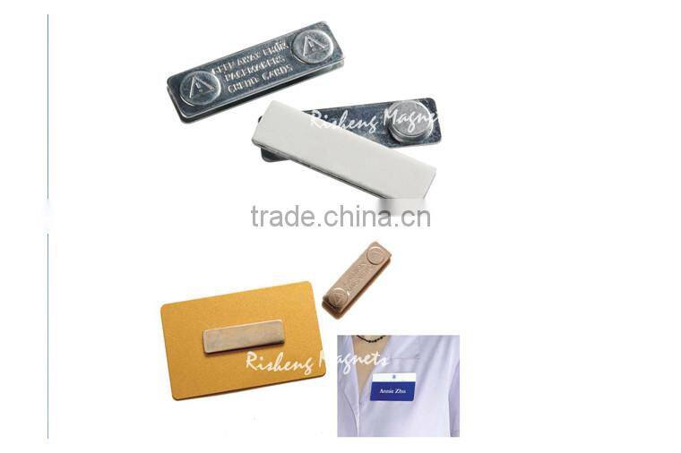 NiCuNi plated N35 Magnet D8 x 2mm metal bar with Nickel coating 45 x 13mm name tag magnetic