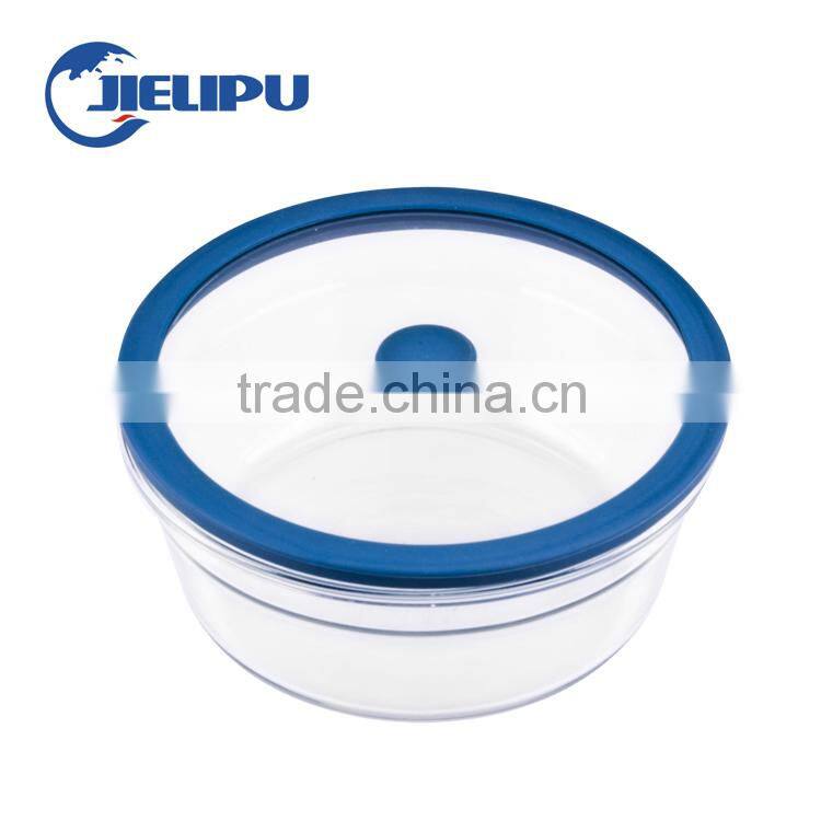 Silicone rim tempered glass lid