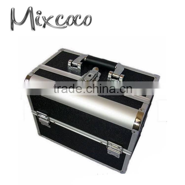 2016 Newest aluminum makeup box for cosmetic packaging,cosmetics box with mirror inside