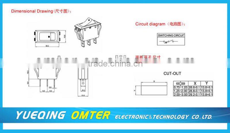 R-2-110-C1L-BO dpst illuminated rocker switch