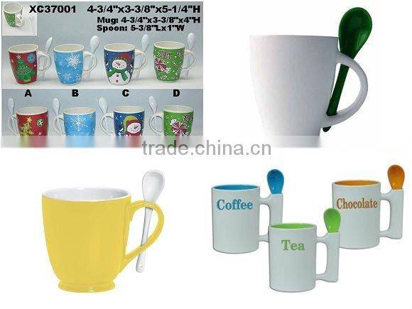 coffee mug with spoon attached