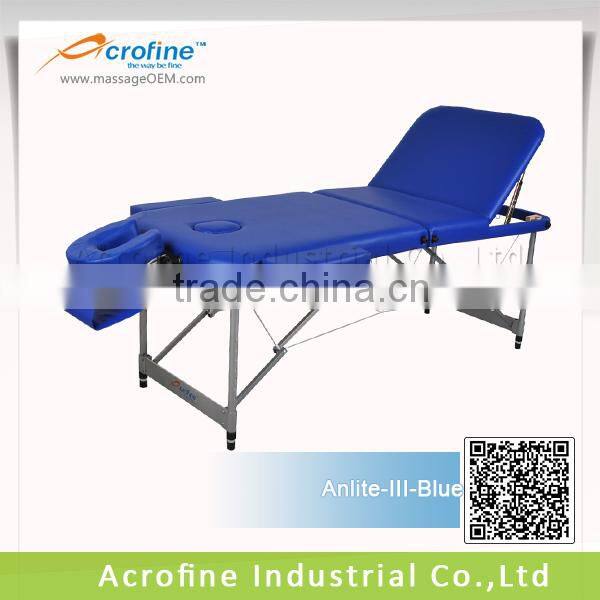 Acrofine Professional SPA massage table aluminum Shampoo Massage Bed Blue Aluminium Massage Table