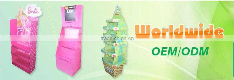 Fashion attractive cardboard wall mount display stand