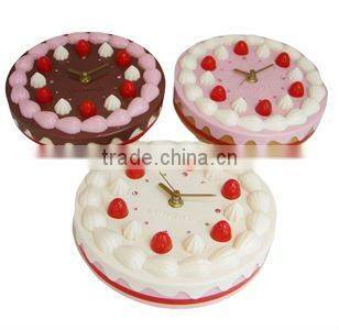 cake shape plastic wall clock for promotion&decoration