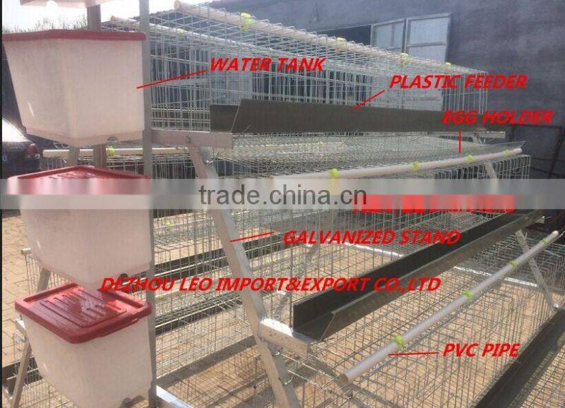 Galvanized 3 tiers and 4 tiers chicken breeding cage